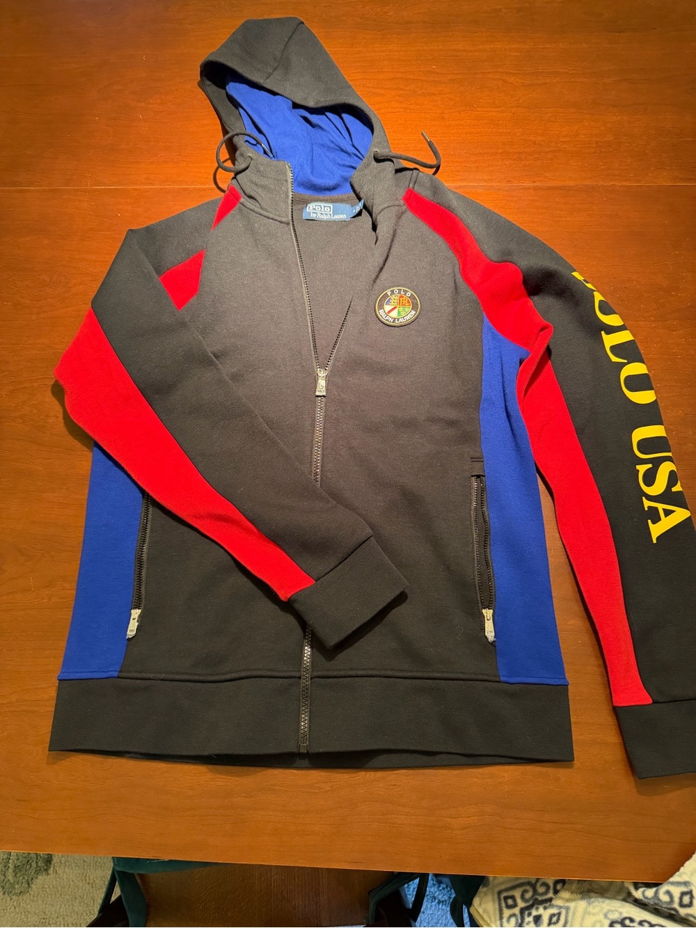 Polo Ralph Lauren Colorblock Vintage Ski Hooded Jacket - Black/Red/Blue